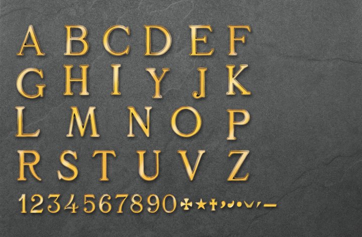 Letters Romano Oro