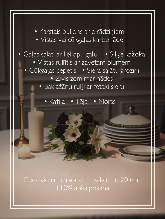 Ēdienkarte no 20 euro Ēdienkarte no 20 euro